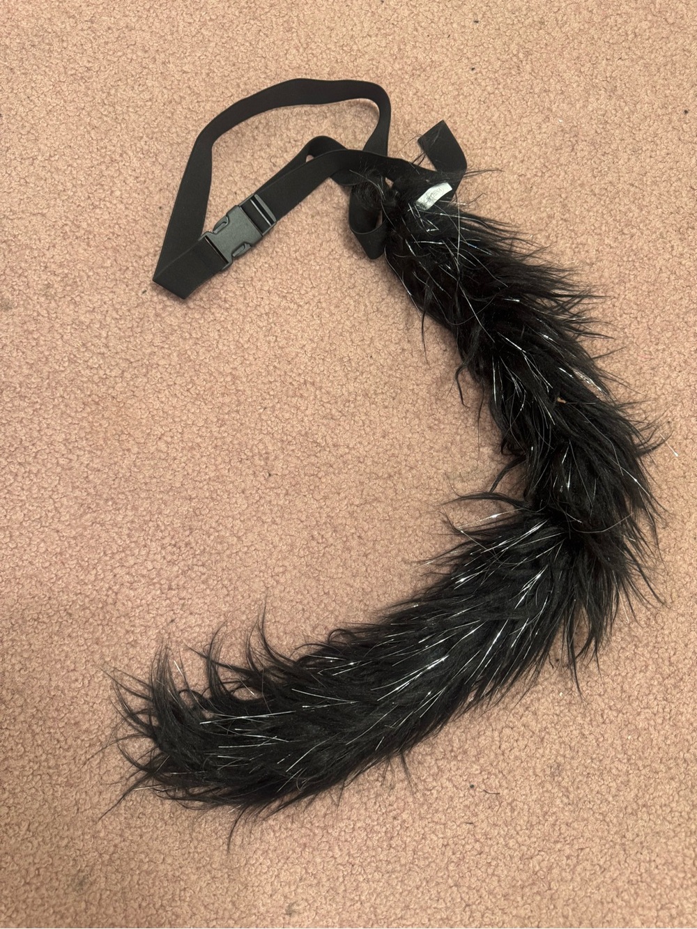 New black fur furry cat tail festival rave emo costume animal Halloween kitty